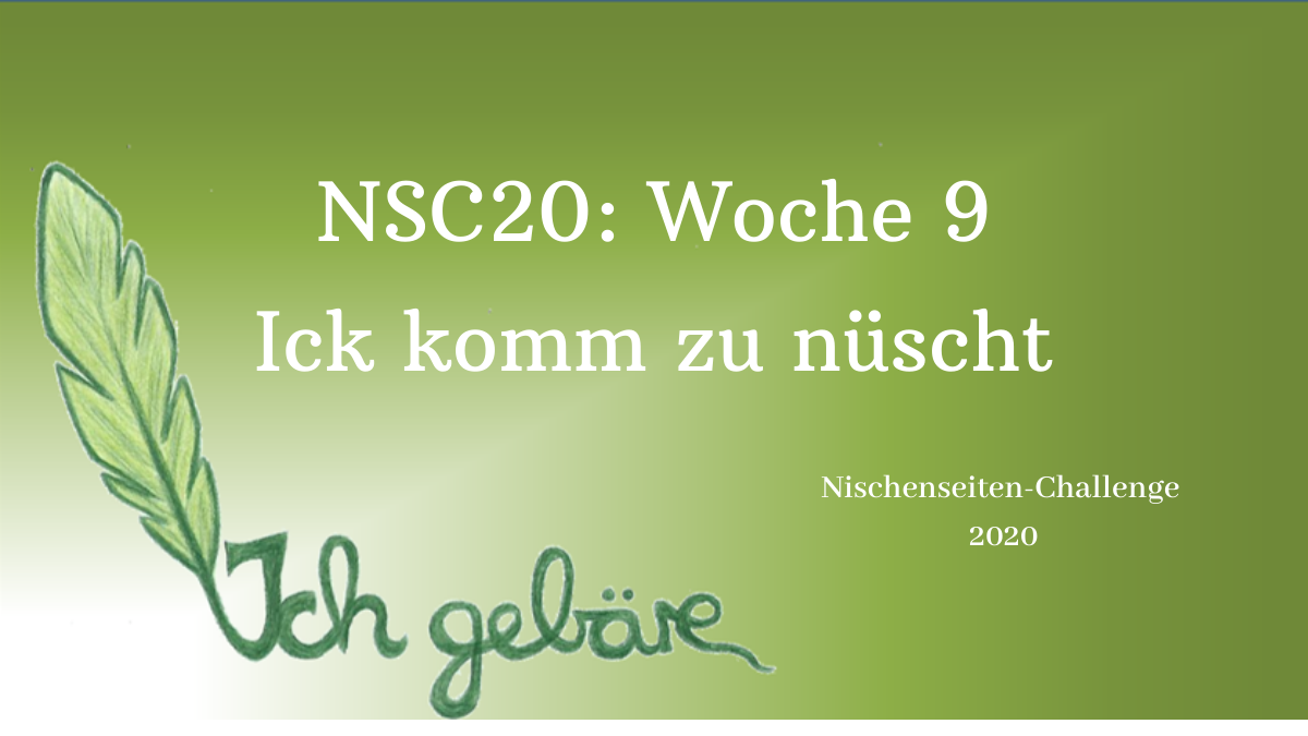 NSC20: Woche 9: Ick komm zu nüscht. Logo von Ich Gebäre